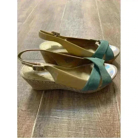 Circa joan David luxe leather upper wedge sandals Sz 8.5 - Picture 2 of 6